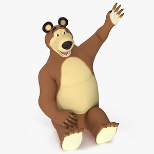Character from Masha and the Bear Sitting Pose