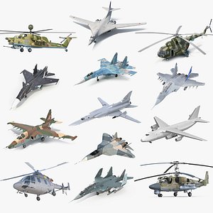 Rigged Russian Military Aircrafts Collection 6 3D model