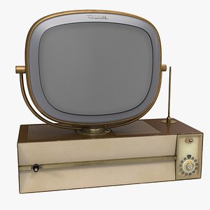 vintage antique 50s tv 3D