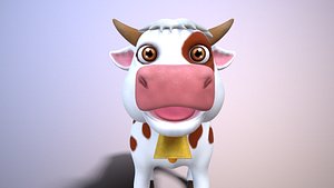 3D cartoon cow