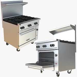 3D VULCAN ENDURANCE 36S-6B36 GAS RESTAURANT RANGE model