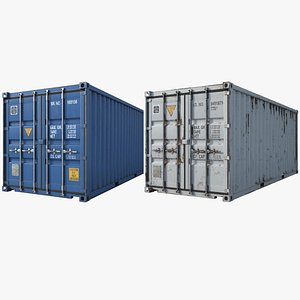 3D 2 Cargo Containers UHD model