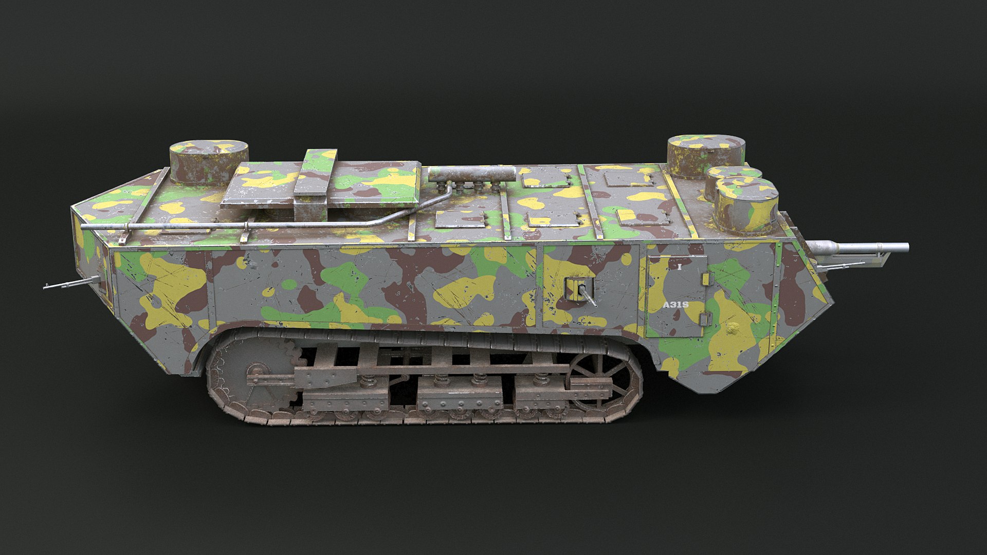Saint-Chamond French WWI Tank Model - TurboSquid 1990349