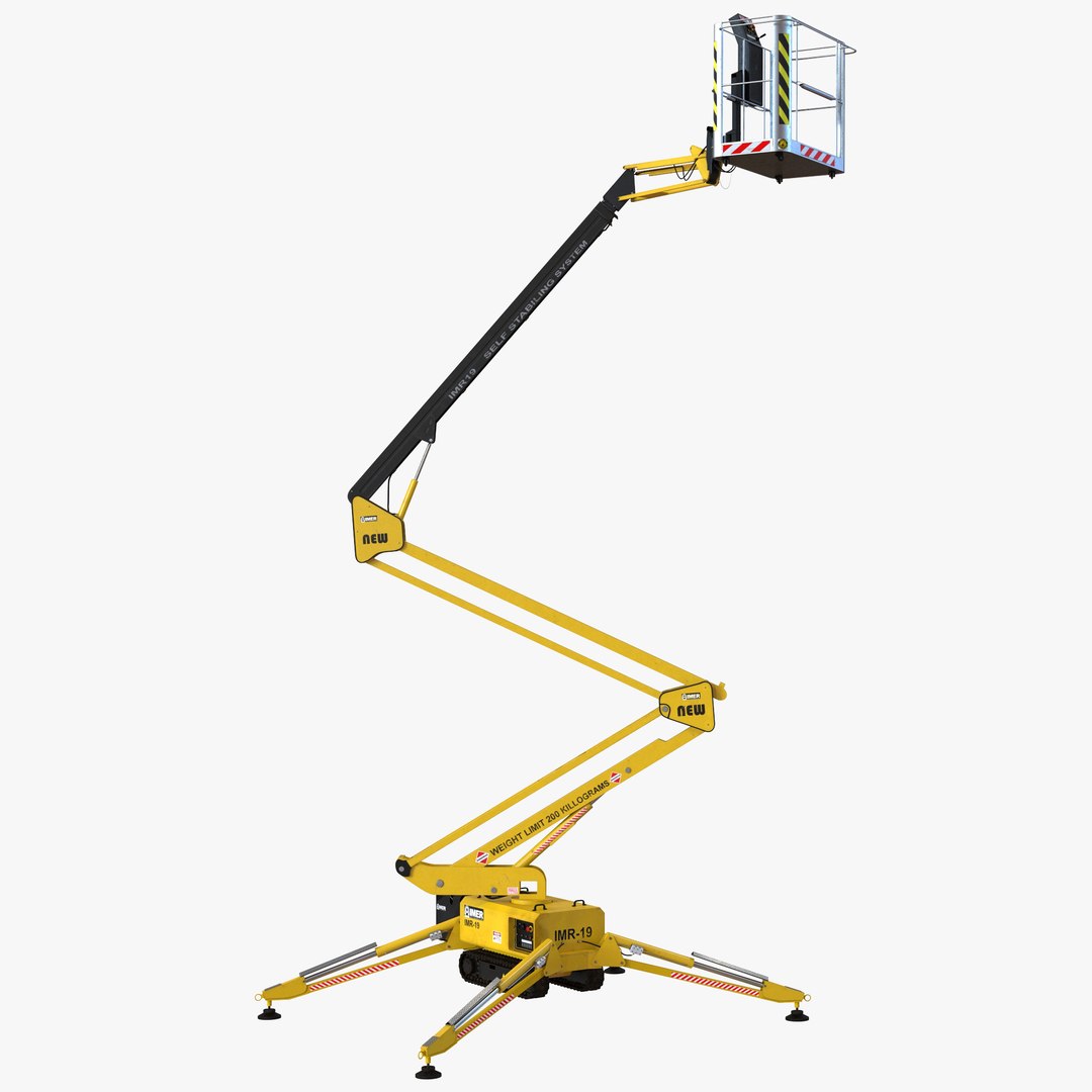 Telescopic Boom Lift Yellow 3 3D Model 3D model preview