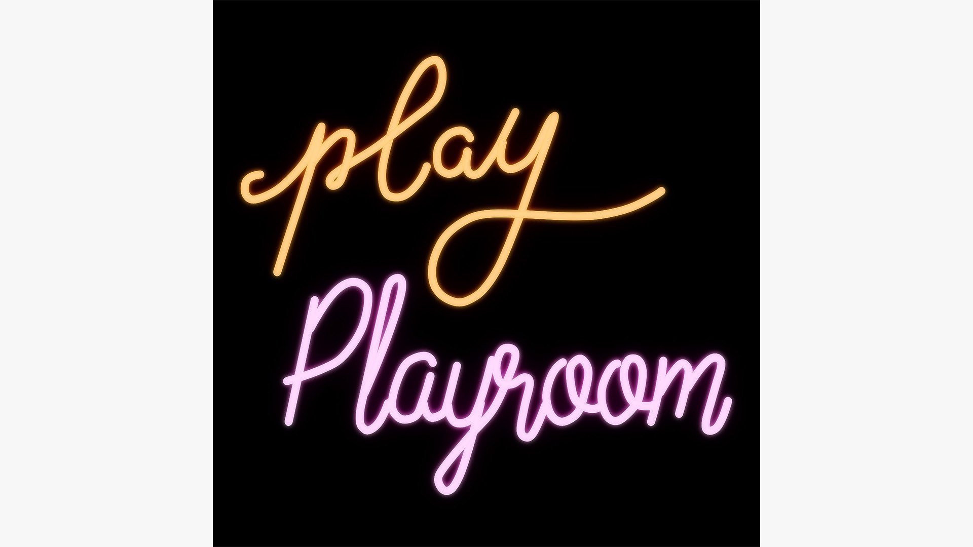 Neon Play And Playroom Signs 3D Model TurboSquid 2294379
