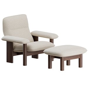 3D Brasilia Lounge Chair with Ottoman by Menu