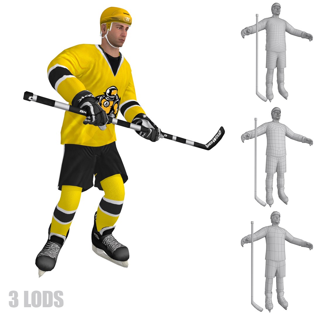 Hockey Player Ottawa Senators Rigged 3D model rigged