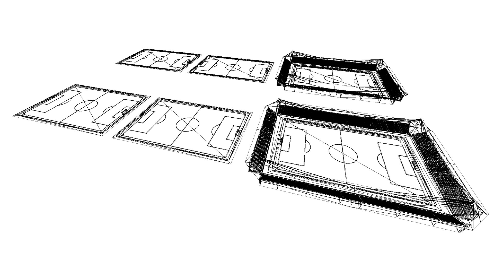 3D model Football Fields Lowpoly - TurboSquid 1979707
