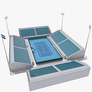 3D Tennis hard court 04 model