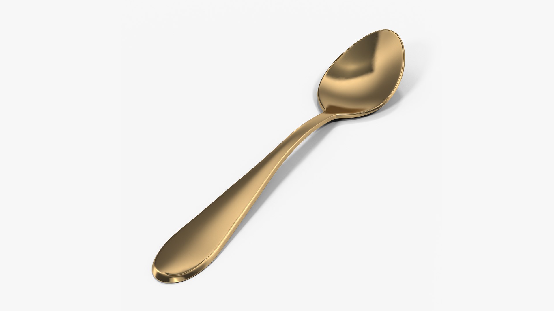 Golden Dessert Spoon 3D model preview
