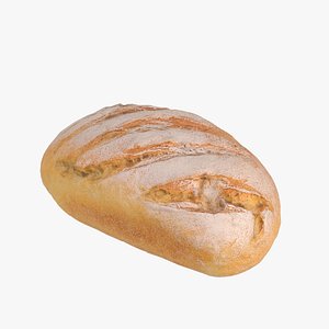 3D Homemade rustic bread 2 model