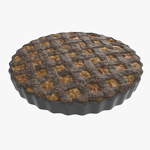 3D model Apple Pie burned with Plate