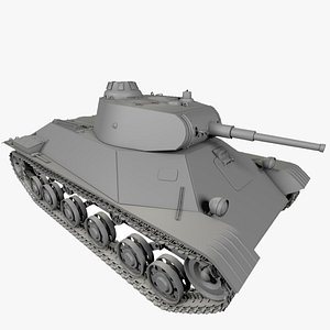 t-50 light tank soviet 3D model