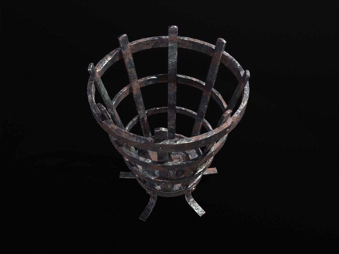 3D Old Metal Medieval Rounded Tiered Fire Pit model - TurboSquid 2118471