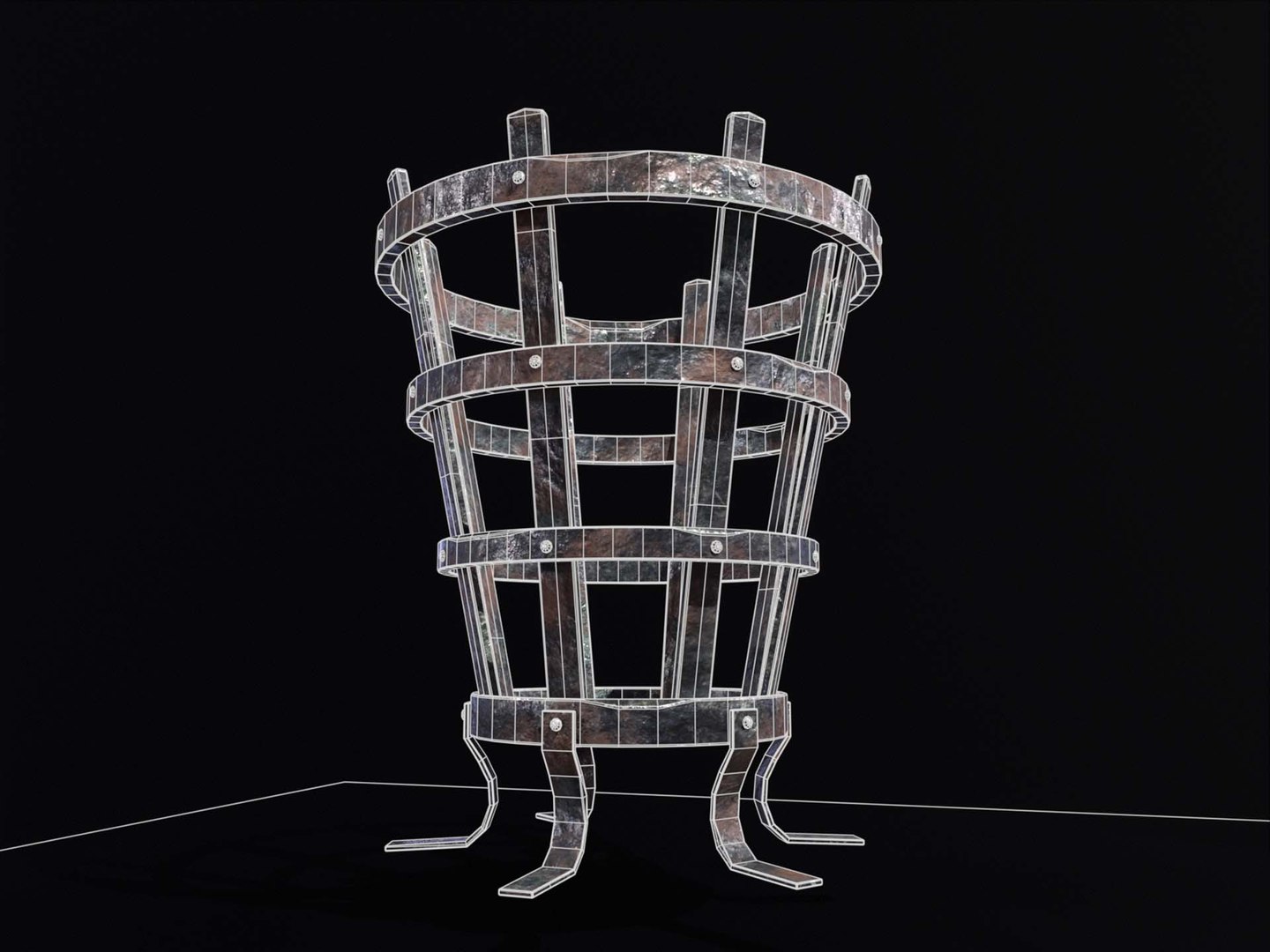 3D Old Metal Medieval Rounded Tiered Fire Pit model - TurboSquid 2118471