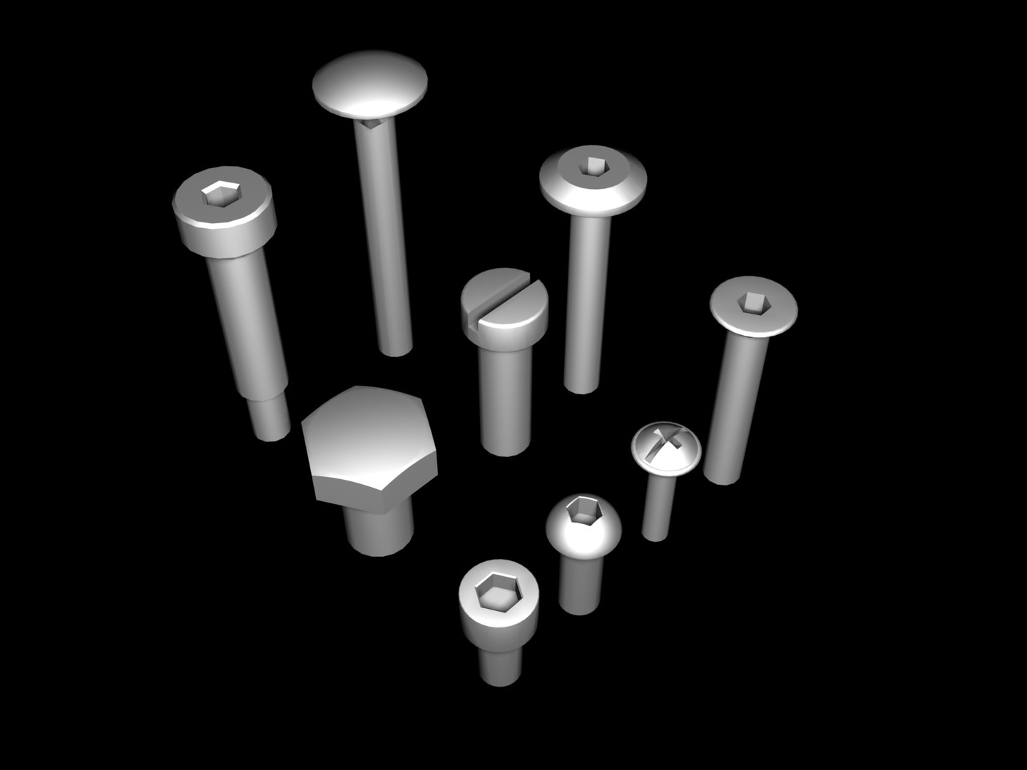 Bolts Threads 3d Model