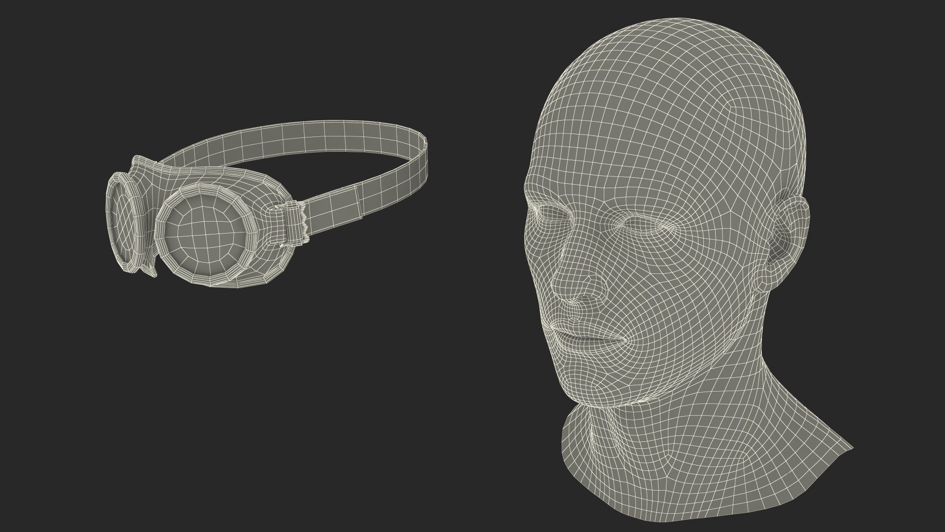 3D Protection Goggles Green On Mannequin Head Model - TurboSquid 2212206