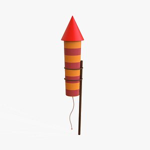 3D Firework rocket v001 model