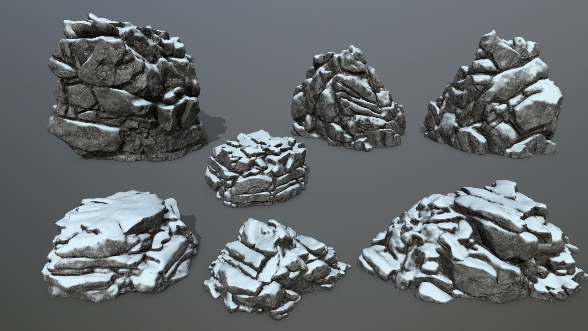 Snow Rocks 3D Model - TurboSquid 1751851
