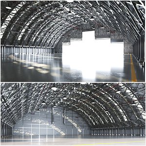 3D model Detailed Aircraft Hangar Interior
