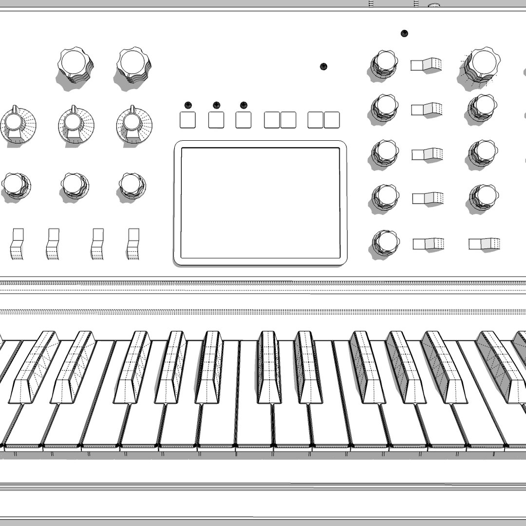 Keyboard Synth Synthesizer 3d Max