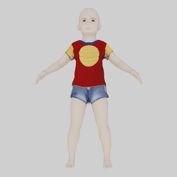 3D model Three Years Old Rigged Girl