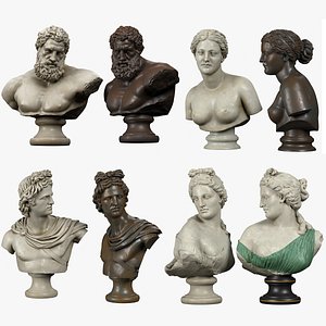 busts greek bronze 3D model