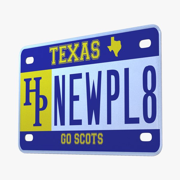 3d model texas license plate