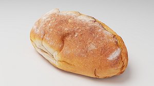 French Loaf or French bread with corn and cereals 3D model