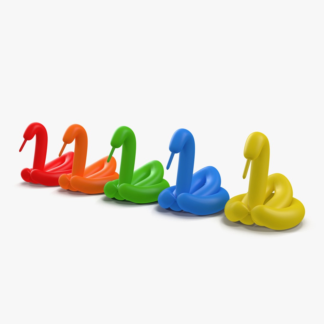 Balloon Swans Set 3D model preview