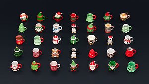 3D Christmas style mug cup