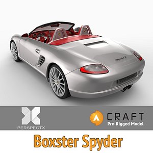 3d pre-rigged boxster spyder rigged model
