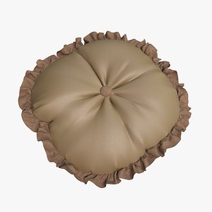 Cushion round Leather light 01