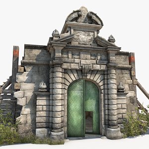 3D old portal castle interior model