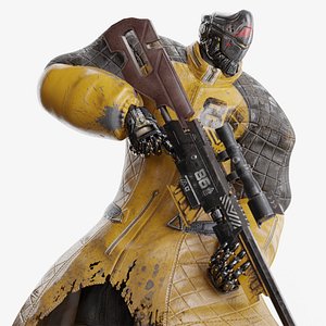 3D Low Poly - Cybernetic Hitman - Orion model