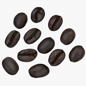 3D Coffee Beans Dark Roasted model