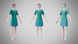 Dress 37 Pine Green 3D