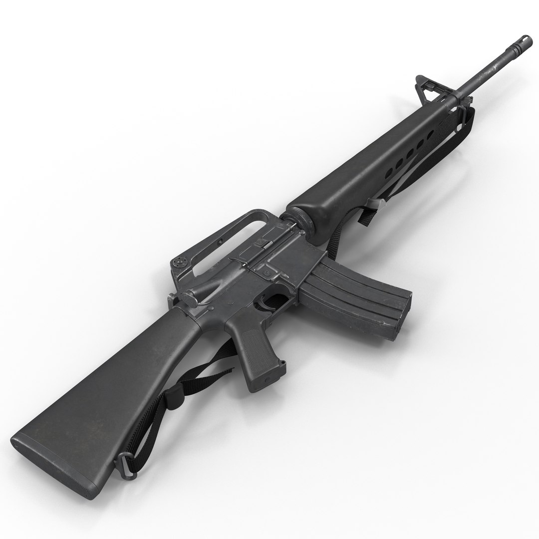 Assault Rifle M16 5 3D Model preview