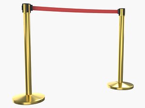 Stanchion Retractable Belt Barriers 3D model