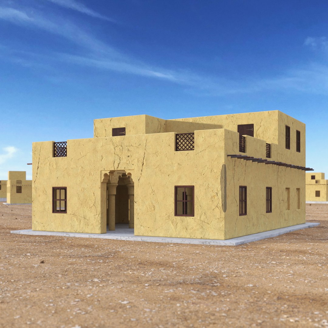 Middle Eastern Adobe House 3D model preview