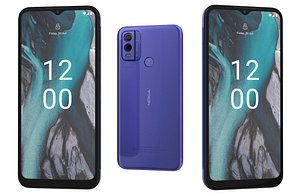 3D Nokia C22 Purple Low Poly