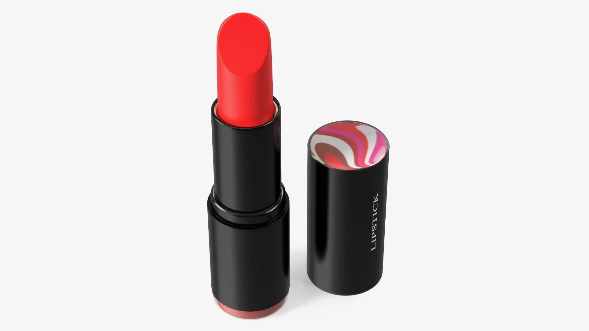 Round Lipstick Red Open 3D model preview