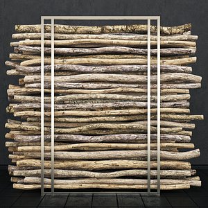 3d model of firewood wood