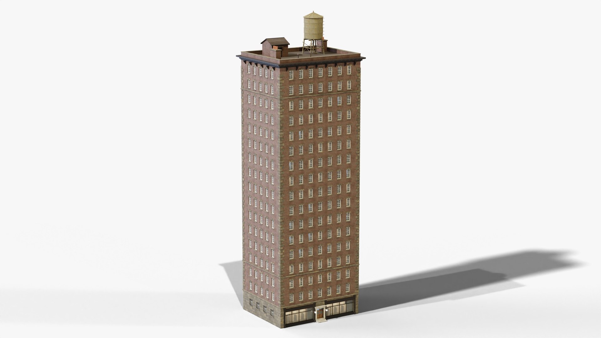 Gothic Noir Brick Tower - 1920s 17 Storey Brick High Rise With Water ...