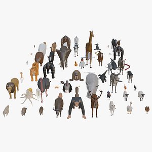 71 Low poly animal pack 3D model