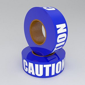 3D Caution Tape Blue model