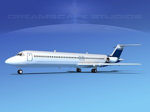 turbines dc-9-50 douglas dc-9 aircraft 3d model