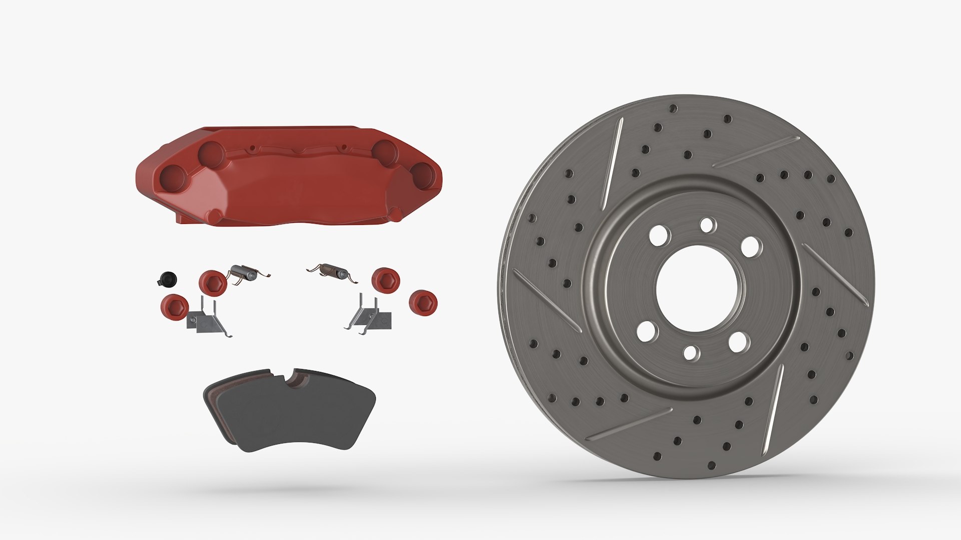 3D Red Racing Brake Rotor With Ventilation - TurboSquid 2389931