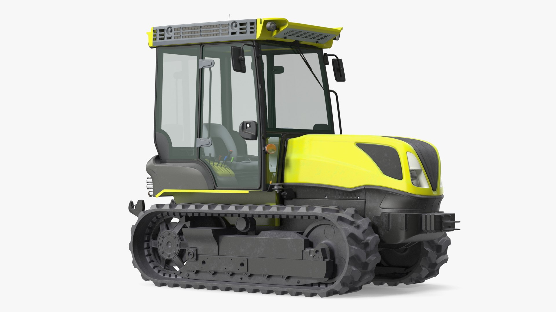 Tracked Tractor Cabin Dirty 3D model preview