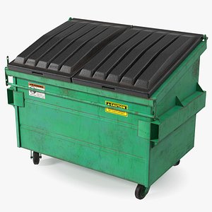 3D Industrial Dumpster with Open Lid